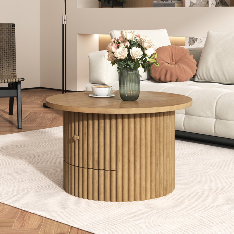 Plateforme de café moderne - ronde avec tiroir dissimulé et base de table stable