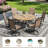 6 Person Round Outdoor Dining Set With Swivel Chair-250265145-250265147