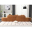 Canapé moderne courbé, canapé en tissu éponge, canapé minimaliste, appartement, aucun assemblage requis, trois coussins-318296040