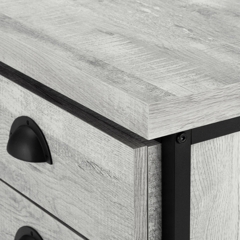 Bureau d'ordinateur, bureau personnel, ordinateur portable, tiroirs de rangement, travail, métal, stratifié, Gris