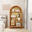 Étagère arquée autoportante à 4 niveaux à 4 niveaux, armoire de rangement asymétrique ouverte, étagère en bois pour hall d'entrée, salon, chambre à coucher, couloir