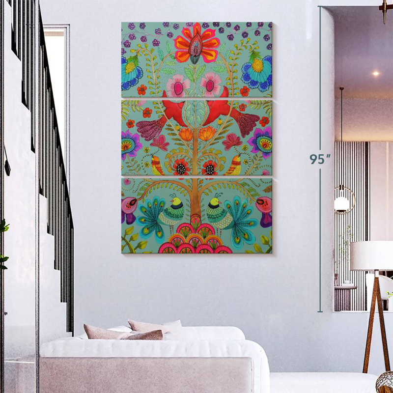 Kerner Kalamkari Couleur, 74" H x 48" W