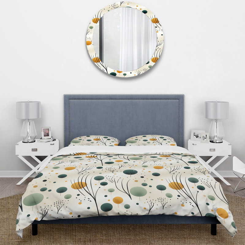 Organic Zen II Floral Duvet Cover, King Duvet Cover + 2 King Shams