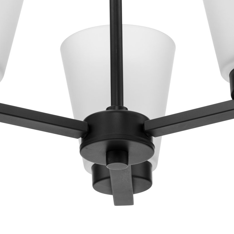 Lustre transitionnel à trois lumières, Noir mat