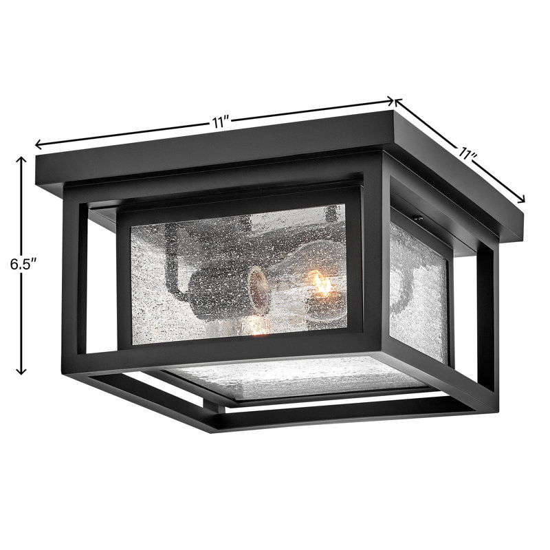Kirton 2 - Bulb Outdoor Flush Mount, Black