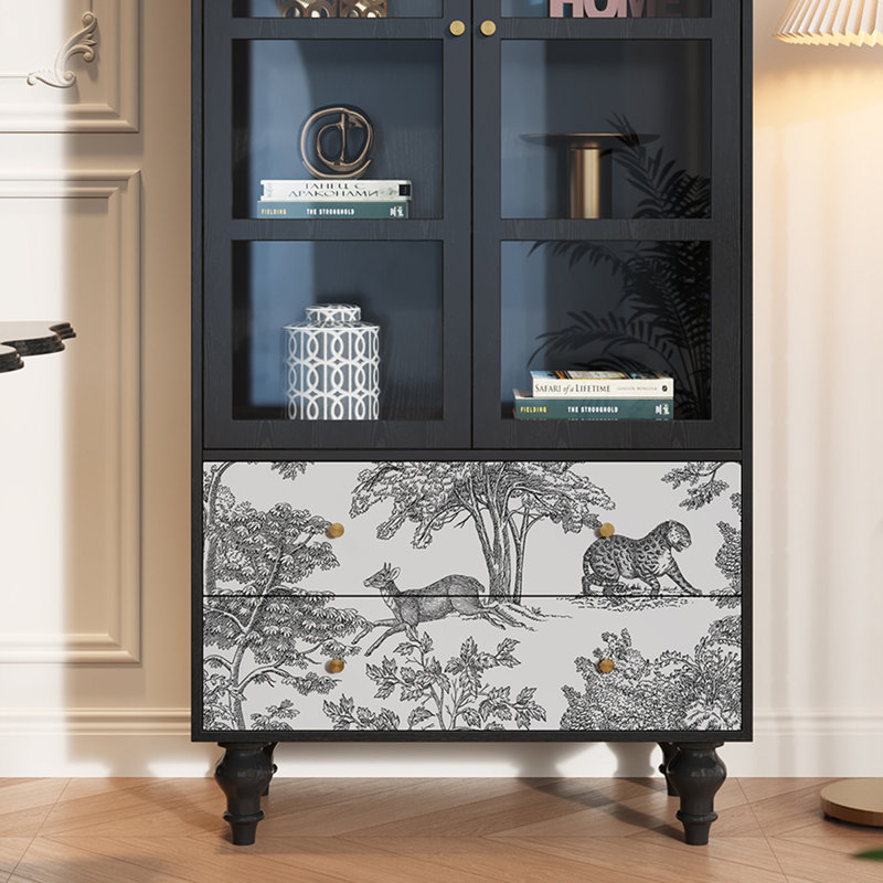 Vitrine en bois massif Vintage