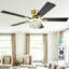 Ventilateur de plafond en cristal moderne de 52 pouces avec lumières, télécommande, installation facile, câble de sécurité, température de 3 couleurs et fonction de mémoire-117170142-117170143