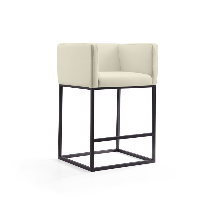 Upholstered Counter Stool with Metal Frame