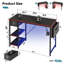 Petit bureau d'ordinateur 47 po avec lumières DEL 47 po-746489140