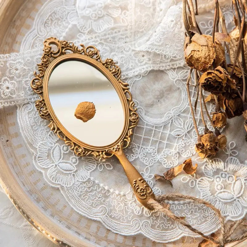 French Vintage Hand-Held Mirror Style 1A