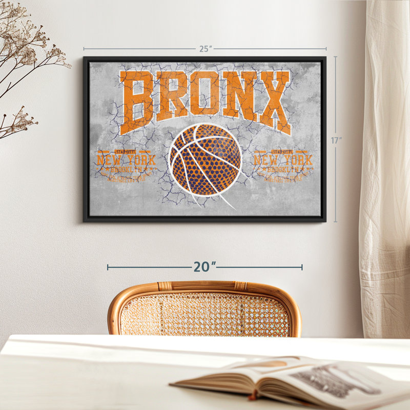 «Bronx NY Basketball Canvas Print», H 17 po x l 25 po