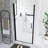 36"X 72" Pivot Shower Door, Matte Black Aluminum Frame, Half Frame ,1/4" Tempered Glass Explosion Proof Film