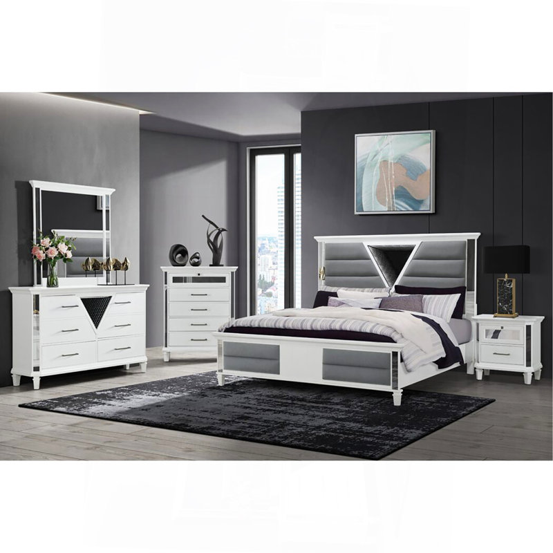 White Bed With Led, Full