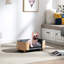 Animal de compagnie surélevé avec un design scandinave contemporain, des pieds en chêne massif, de la mousse rebondie gris foncé, imperméable et résistant aux taches, un lit pour chien de petite taille à installation rapide-1035103631-1035103630
