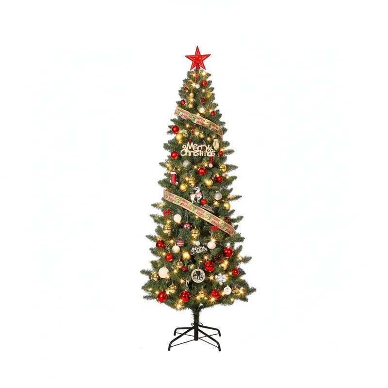 Arbre de Noël artificiel, illuminé, 6' H