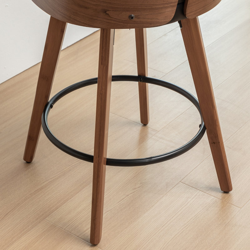 Tabourets pivotants en similicuir Ljubka, Noir, Tabouret de comptoir (siège d'une hauteur de 29,1
