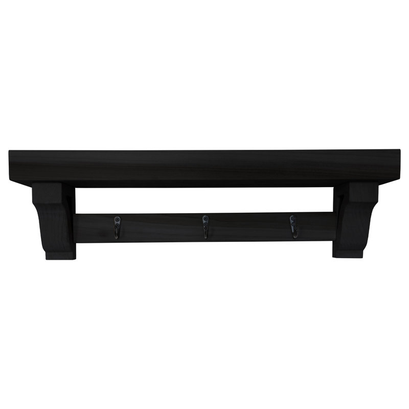Portemanteaux mural Rayne, Black, 48/4/7