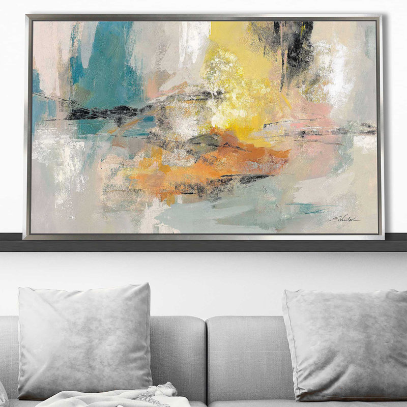 «Seaside Ambience» par Silvia Vassileva - Peinture, Cadre flottant argent, H 31,5 po x l 51,5 po x P 2 po