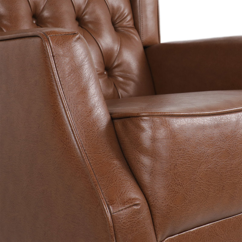 Rocking Chair Nursery, Light Brown Faux Leather