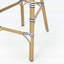 Ensemble de 2 tabourets de bar d'extérieur en rotin PE, bleu marine et blanc, structure en aluminium avec finition en bambou