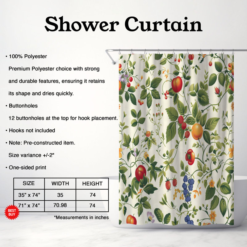 Spring Plum - Premium Shower Curtain, 74"H x 71"W