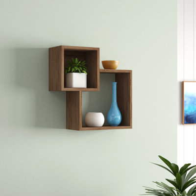 Diamond Modern Floating Shelf | Wall Mounted Display Shelf for Home & Office