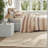 Soft Terracotta 3-piece Bedding Set, Polyester Comforter With Textured Stripes, Full/queen Size