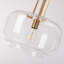 Suspension simple en laiton brossé, verre transparent, abat-jour en forme de dôme transparent et tige de suspension réglable.-1060025488