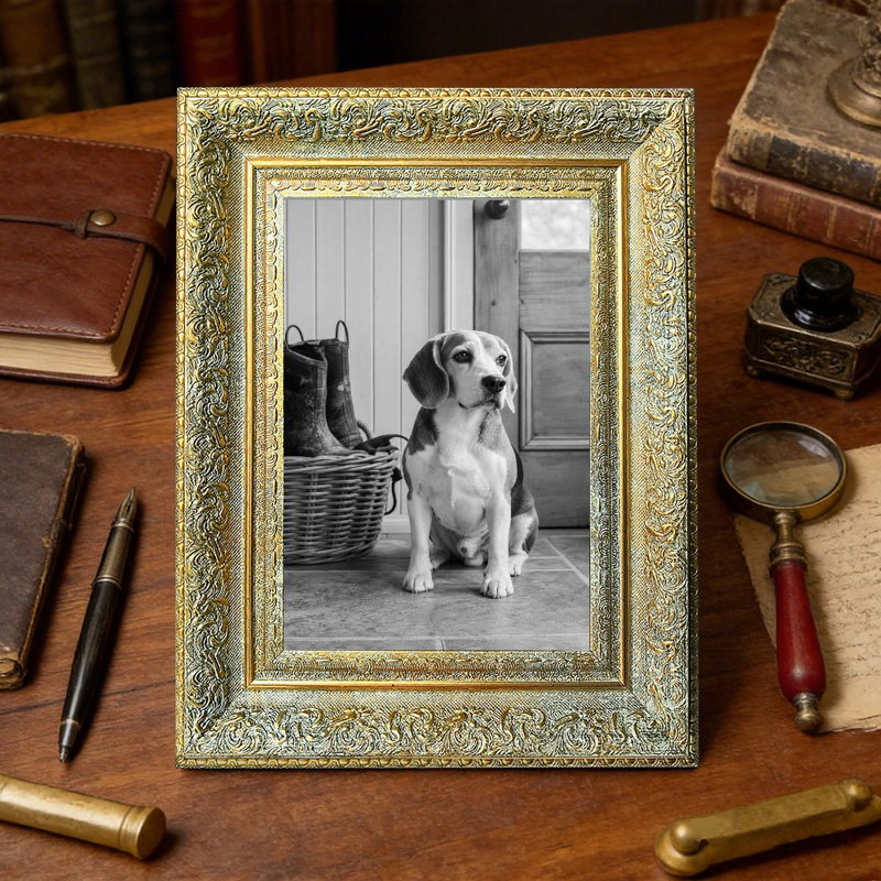 Cadre photo décoratif doré antique 3 pièces 8 po x 10 po avec profil décoratif