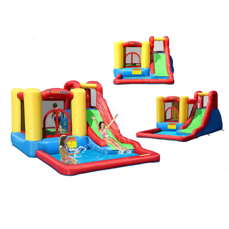 Inflatable 9' x 11.5' Bounce House Slide and Air Blower, Red/Blue