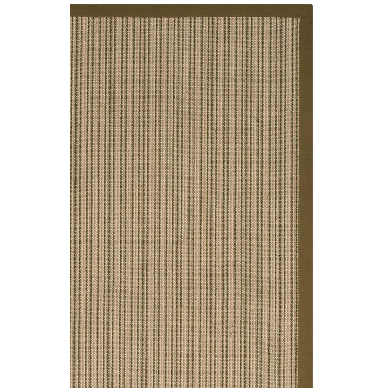 Nonatum Natural Fiber Sisal Pile Striped Rug, Square 6'