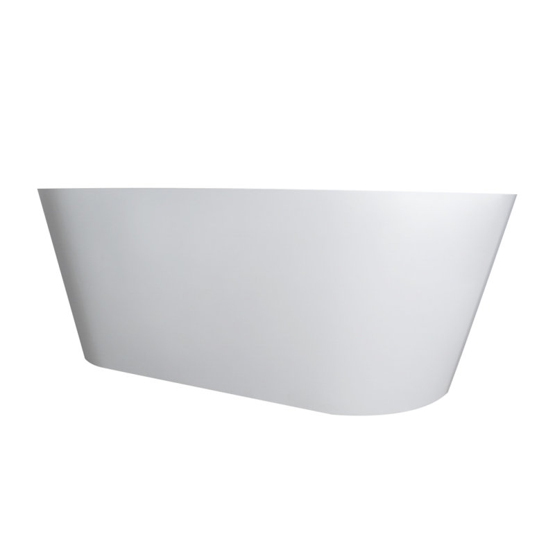67 Inch Freestanding Solid Surface Soaking Bathtub with Center Drain