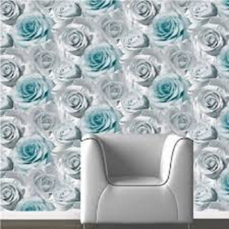 Madison 10.05m x 53cm Glitter Wallpaper Roll, Blue