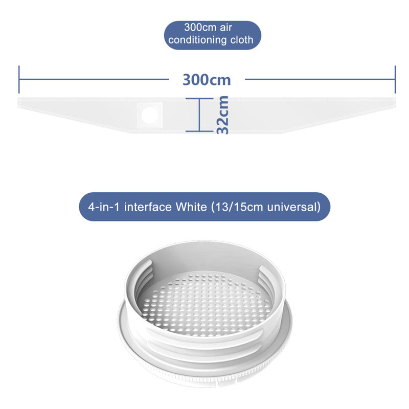 AC Hose Adapter for Window Portable Air Conditioner Exhaust Hose Coupler Waterproof UV-Resistant Home Window Insulation Kit Universal AC Hose Connector Parts