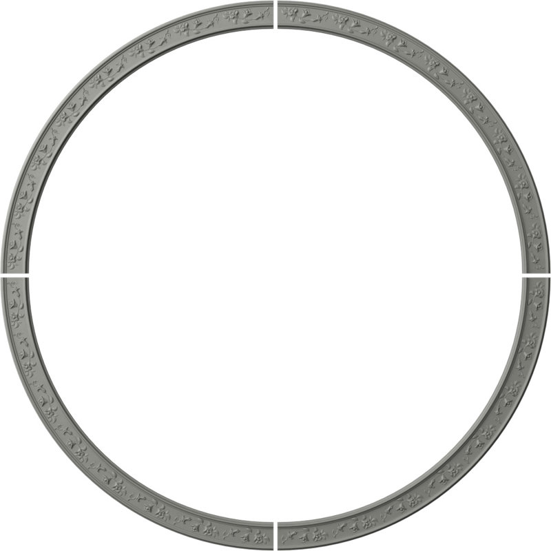 Ensemble d'anneaux de plafond Floral, H 76 po x l 76 po x P 1 po, Simple (1/4 d'un cercle complet)