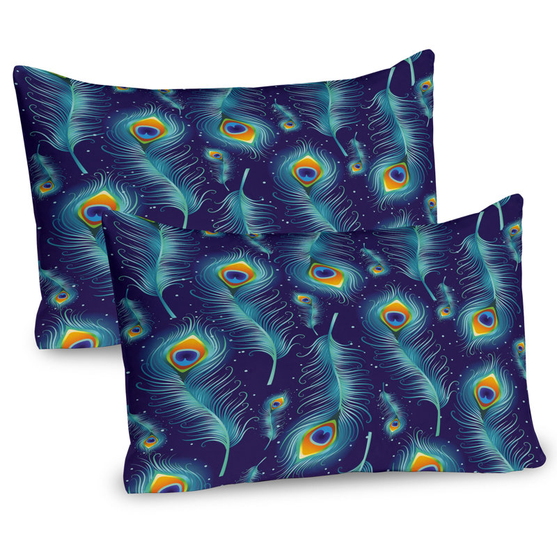 Ensemble de 2 taies décoratives de paon Ambesonne, H 20 po x l 30 po