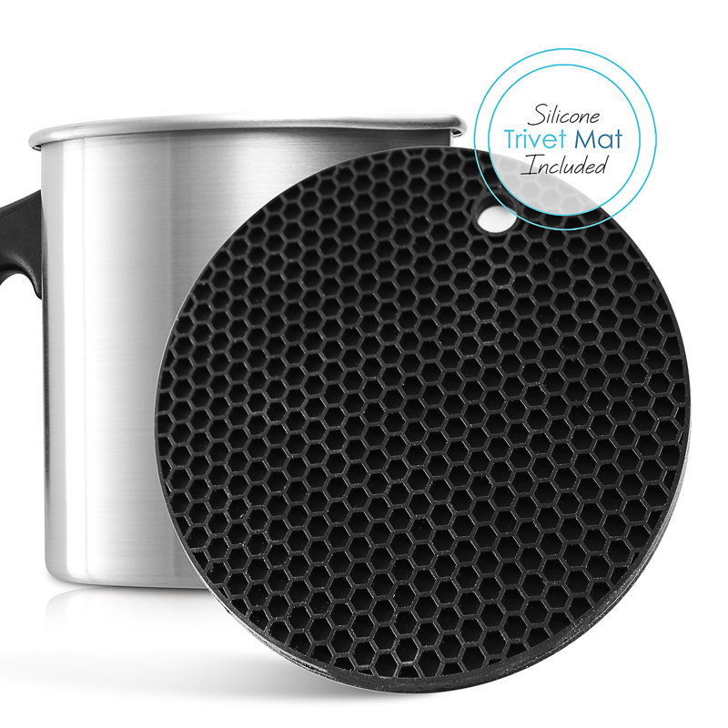 2 Lb Aluminum Candle Making Pouring Pot with Silicone Trivet