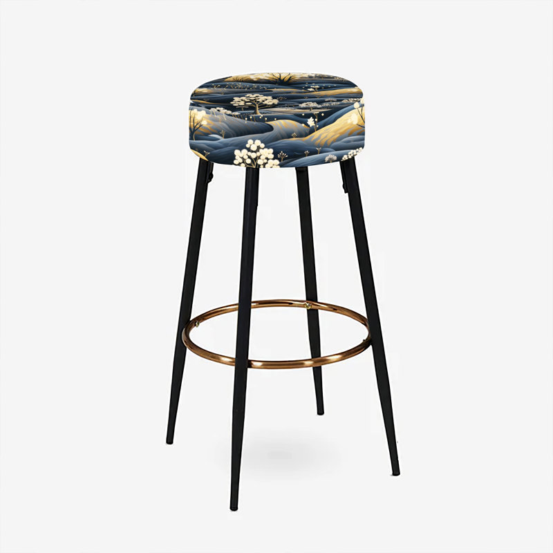 Ensemble de 2 tabourets de bar bleu foncé Scandinavian Mountain