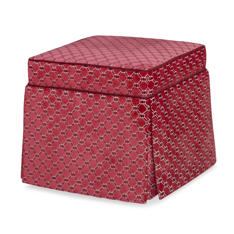 Aria Upholstered Ottoman, Kinsley Sky Viscose