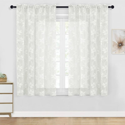Rideaux transparents avec passe-tringle 2 panneaux