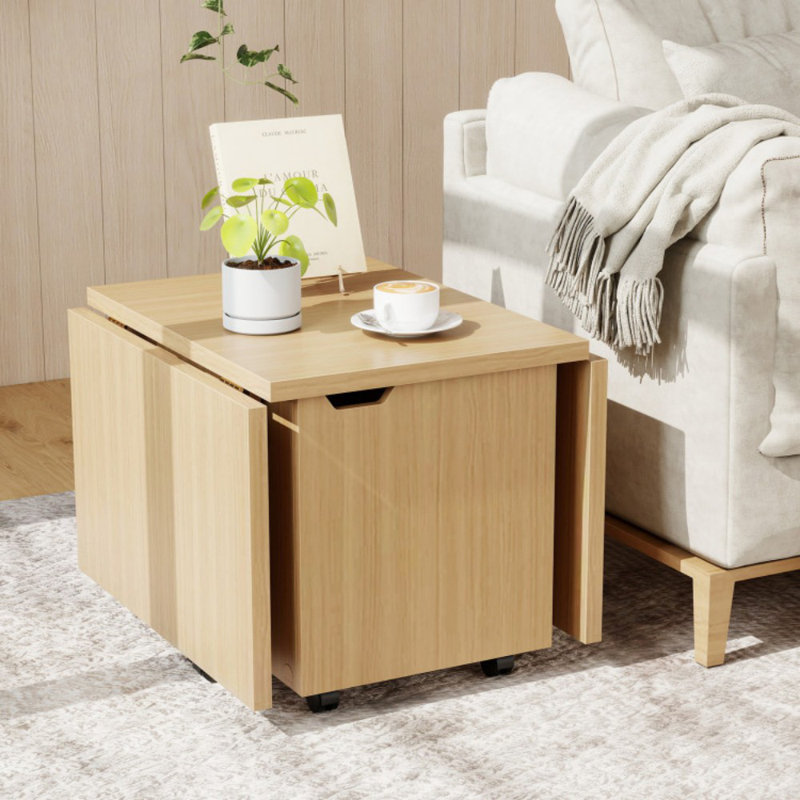 Table basse pliable avec armoire de rangement