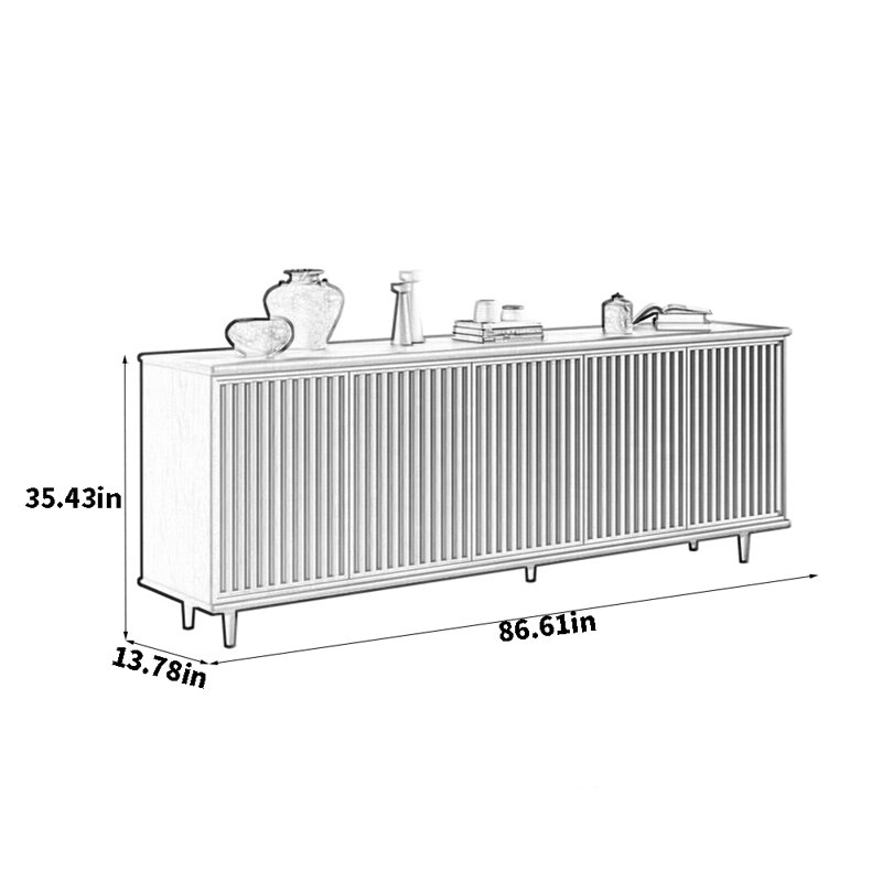 Buffet multifonctionnel, H 35,43 po x l 86,61 po x P 13,78 po