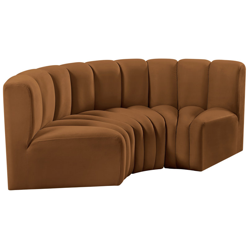 Hollybeth Upholstered Curved Sectional Reversible, Saddle Velvet