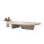 Ensemble table basse ovale moderne Rudina avec petite table d'appoint ronde, grande table basse de salon en placage de frêne avec piètement en croix pour petits espaces