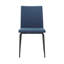 Chaises de salle à manger en tissu bleu et métal - ensemble de 2