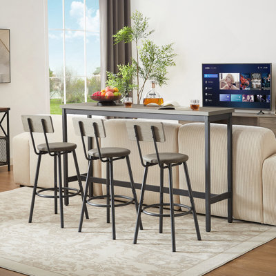 Ensemble de table de salle à manger 4 pièces, avec table fixe