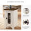 Table d'appoint de style campagnard avec porte d'armoire - blanc et brun - finition patinée, armoire de rangement, table d'appoint, style maison de campagne