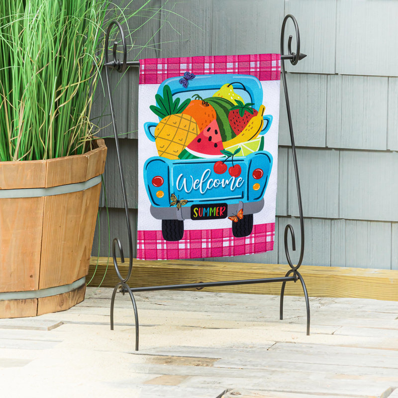 Drapeau de jardin en toile de jute