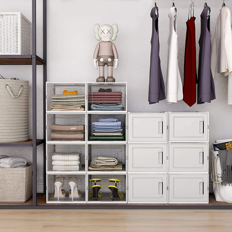 Vanduser 12 Pair Stackable Shoe Storage Cabinet