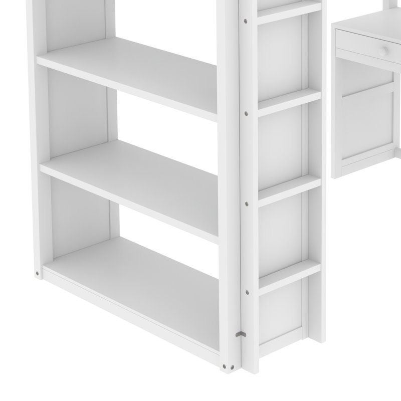 Lit mezzanine simple pour enfants Michale, Blanc
